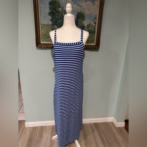 LOFT Navy and White Striped Top